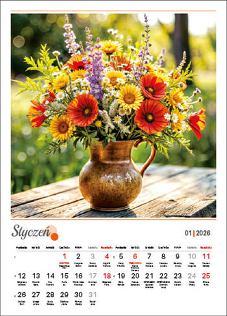 Kalendarz wieloplanszowy STANDARD – Bukiety | J-WP 130