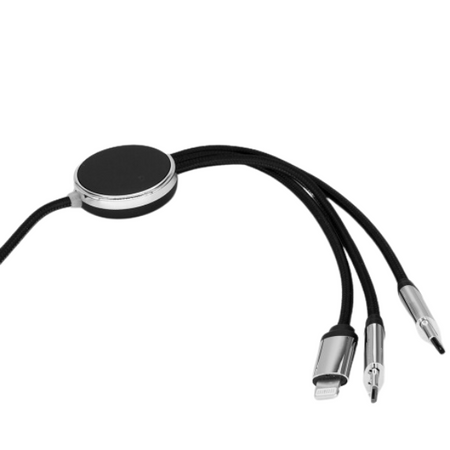 Kabel 4w1 z podświetlanym logo długi 120 cm | MC-EG058803