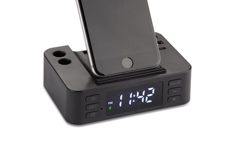 Budzik z ładowarką indukcyjną CLOCKI | BC-09172-02