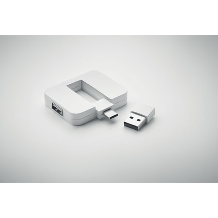 4-portowy hub USB SQUARE-C | MO-MO2254-06