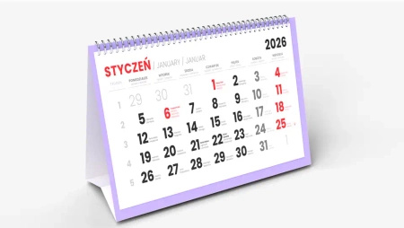 Kalendarz piramidka spiralowana, miesięczna