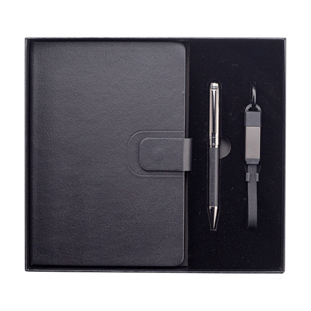 Zestaw upominkowy z kablem USB 2w1 Davos, czarny | RD-R17022.02