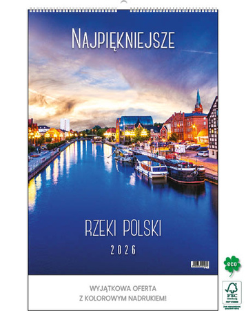 Kalendarz wieloplanszowy STANDARD – Najpiękniejsze rzeki Polski | J-WP123
