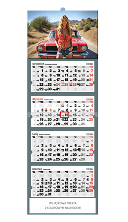 Kalendarz czterodzielny – Dziewczyna | J-C 71 BK