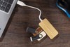 Rozdzielacz bambusowy HUB USB z wymienną wtyczką - RIVO | BC-09170-17