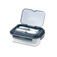 Szklany lunch box ze sztućcami 1000 ml Lagos | R08444.02