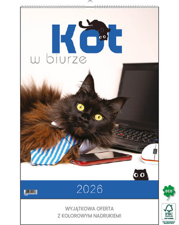 Kalendarz wieloplanszowy STANDARD – Kot w biurze | J-WP 136