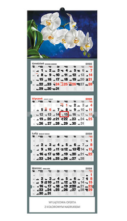 Kalendarz czterodzielny – Orchidea | J-C 45 BK