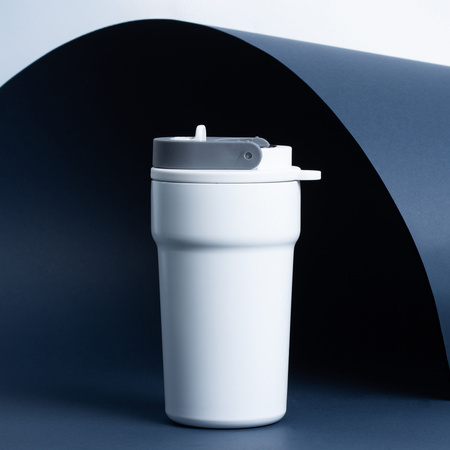 Termos ze stali nierdzewnej Daisy, biały - 550 ml | PR-5074.01