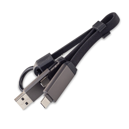 Zestaw upominkowy z kablem USB 2w1 Davos, czarny | RD-R17022.02