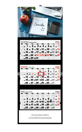 Kalendarz trójdzielny STANDARD – Office | J-T82BK