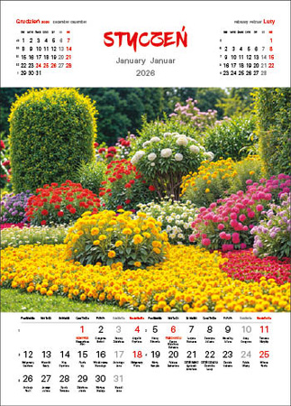 Kalendarz wieloplanszowy STANDARD – Ogrody | J-WP133