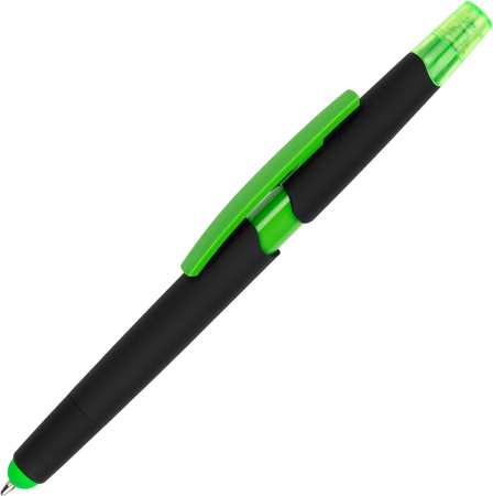 Długopis plastikowy z zakreślaczem touch pen | MC-1096529