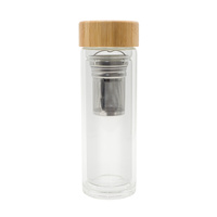 Dwuścienna butelka z zaparzaczem 400 ml Helen, transparentny | RD-R08210.00