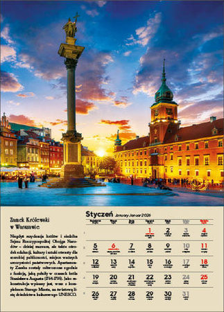 Kalendarz wieloplanszowy STANDARD – Polskie zamki i pałace | J-WP126
