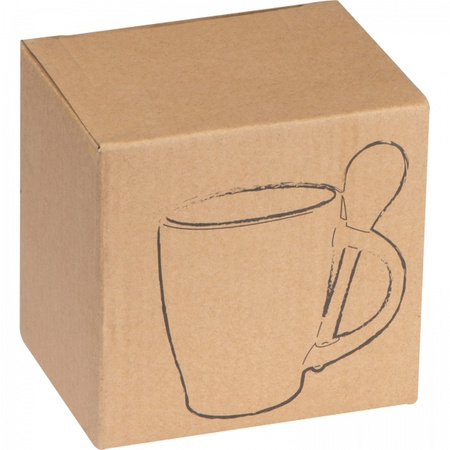 Kubek ceramiczny z łyżeczką 250 ml | MC-8509504