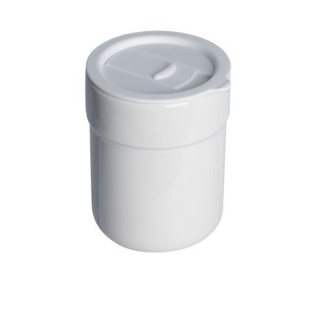 Kubek ceramiczny TEONA z plastikową pokrywką, biały - 320 ml | PR-6146.01