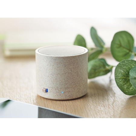 Głośnik ze słomy pszenicy/ABS ROUND BASS+ | MO-MO9995-13