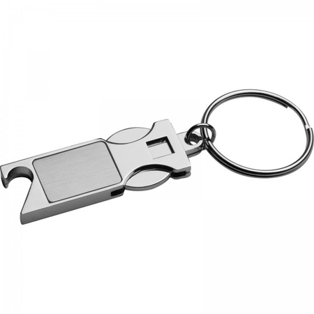 Brelok metalowy otwieracz do butelek z żetonem | MC-9036707
