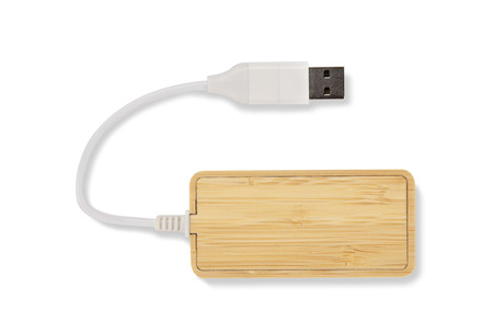 Rozdzielacz bambusowy HUB USB z wymienną wtyczką - RIVO | BC-09170-17
