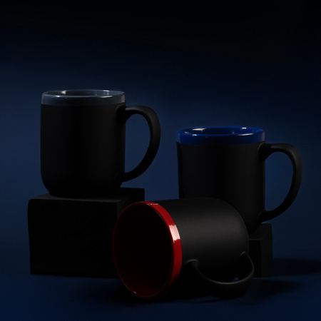 Kubek ceramiczny soft-touch ALEX, czerwony - 500 ml | PR-6147.05