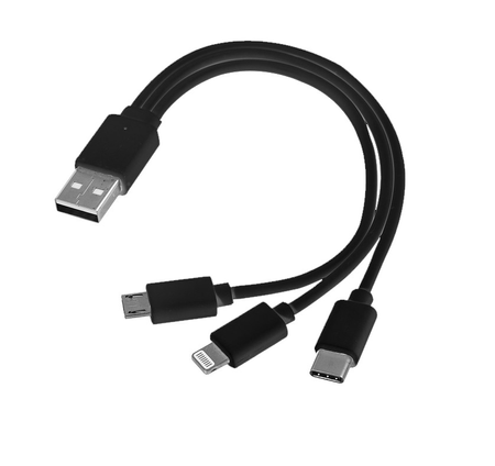 Kabel USB 3w1 micro USB + USB typ C + Lightning | EG-EG ZT703