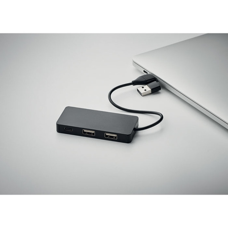 3-portowy hub USB kabel 20cm | MO-MO2142-03