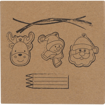 Zawieszki na choinkę do kolorowania z kredkami | MC-9317013