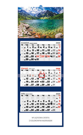 Kalendarz trójdzielny STANDARD – Morskie Oko | J-T 59 BK