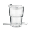 Szklany kubek ze słomką 400ml | MO-MO2502-22