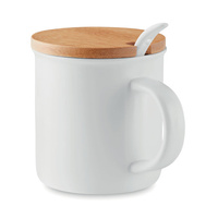 Porcelanowy kubek z łyżeczką | MO-MO9708-06