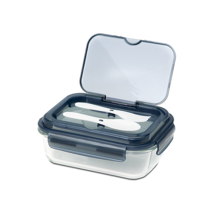 Szklany Lunchbox ze sztućcami 1000 ml Lagos | RD-R08444.02