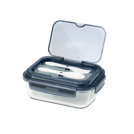 Szklany lunch box ze sztućcami 1000 ml Lagos | R08444.02