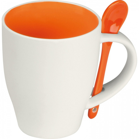 Kubek ceramiczny z łyżeczką 250 ml | MC-8509510