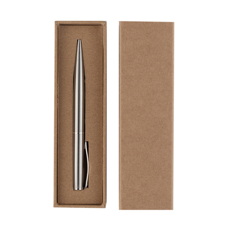 Metalowy długopis w pudełku Silvery, srebrny  | R02331.01