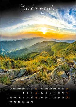 Kalendarz wieloplanszowy STANDARD – Tajemnicze Bieszczady | J-WP127