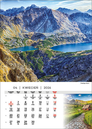 Kalendarz wieloplanszowy STANDARD – Tatry | J-WP121