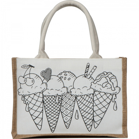 Torba z juty do kolorowania z kredkami | MC-6396513