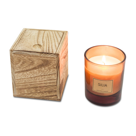 Świeca w drewnianym pudełku Silia | RD-R17417.10
