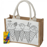 Torba z juty do kolorowania z kredkami | MC-6396513