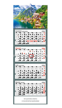 Kalendarz czterodzielny – Alpejskie jezioro | J-C 77 BK