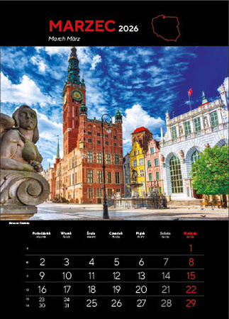 Kalendarz wieloplanszowy STANDARD – Najpiękniejsze miasta Polski | J-WP119