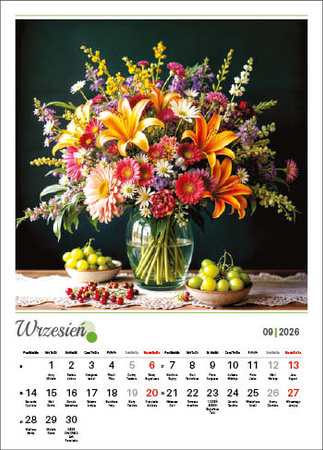 Kalendarz wieloplanszowy STANDARD – Bukiety | J-WP130