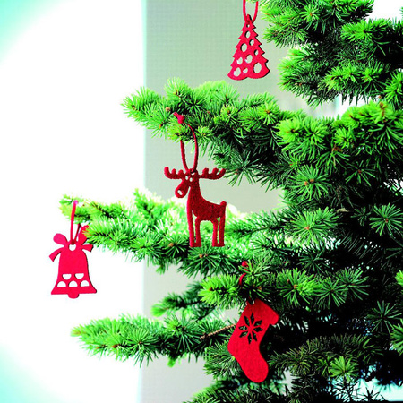 6 zawieszek na choinkę, filc ROUGE | MO-CX1335-05