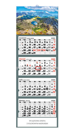 Kalendarz czterodzielny – Panorama Tatr | J-C 74 BK