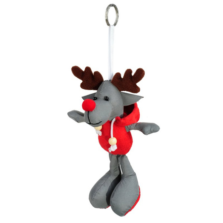 Brelok odblaskowy Reindeer, szary/czerwony | R73839