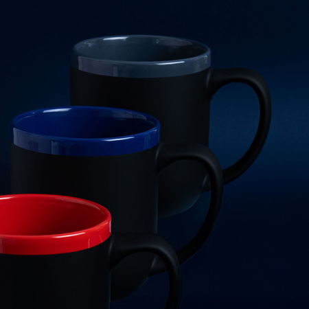 Kubek ceramiczny soft-touch ALEX, szary - 500 ml | PR-6147.20