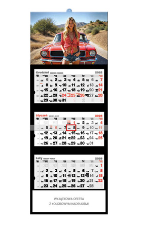 Kalendarz trójdzielny STANDARD – Dziewczyna | J-T 71 BK