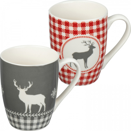Zestaw 2 świątecznych kubków porcelanowych 300 ml | MC-82536mc