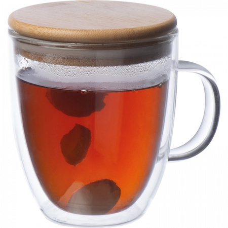 Kubek szklany z pokrywką 350 ml | MC-8153766